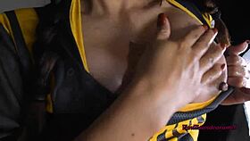 busty bartender sucks and titfucks cock after work - vanillaandcaramel