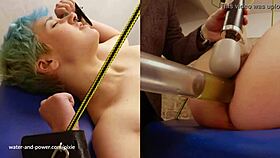 Bound bunny Bubbles endures enema in British bondage preview