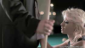 The blonde milf enjoys oral pleasures