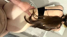 Ebony Roommate Bent Over for Rough Doggystyle Creampie