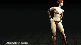 Redhead whore stripteases, flaunting big tits