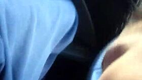 Brazilian Shemale Gives Oral Quickie in the Car