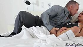 Watch teen tag team in hardcore sex during sick days