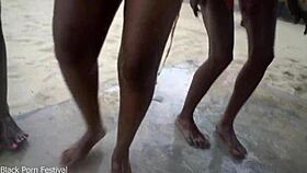 Three African Witches Perform Rain Dance Ritual