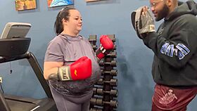 I am sucking my fitness instructor's huge cock