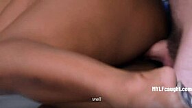 Mall cop catches ebony masseuse fingering.