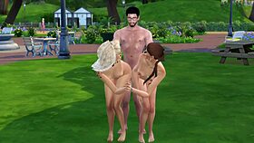mortimer suprised by two horny sluts 😏