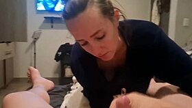 swallowing cum after delicious blowjob