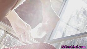 blonde gets soles cumshot in hd