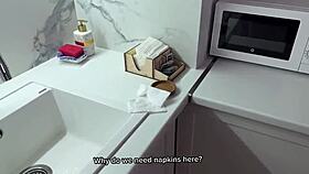 sexy blonde in black stockings enjoys amateur russian couple fun