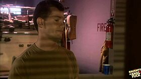 Does the blonde hottie reward the firefighter with bubble butt rail?