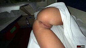 girl woke up on the public train from penetration into her wet pussy