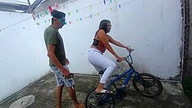 Beautiful colombian teen fucking my slutty neighbor with big ass and tits in outdoor public