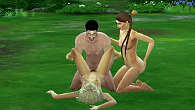 mortimer suprised by two horny sluts 😏