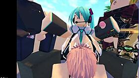 Roblox Miku Banging In Group Gangbang 😈