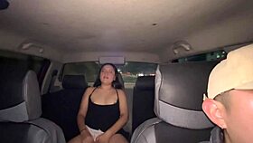 Latina amateur lets driver cum inside without condom in car