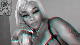 Ebony model anastasia dior in new promo scenes with blonde and redhead