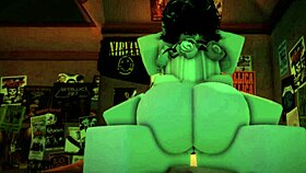 Relaxing fun in her room during sunset