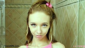 Sweet Teen Blonde Reveals Her Sexy Body During Bath Photoshoot.