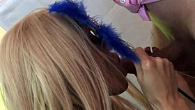 im an elegant blonde milf with big tits getting fucked and facialed on the couch with big cock