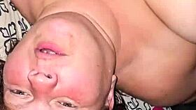 Milf sucks hard cock intensely.