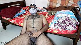 struggling to cum on the bed