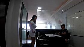 latina milf breaks cock on construction site with anal creampie