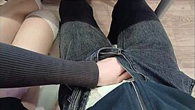 jerked off a classmates cock right during a lecture