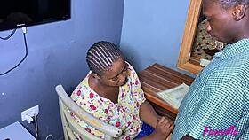 African student fucks fat ass teacher at home