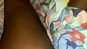 Aline relaxes on my bed