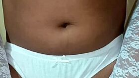 ladyboy shemale wearing erotic white panty and bra