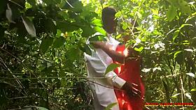 desi girlfriend outdoor bush fuck with lover