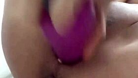 The girl uses chinese balls and vibrator