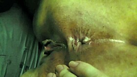 Wife's first black cock cumshot!