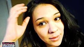 Skinny Brunette Coed Sabrina Sucks A Cock And Swallows The Cumshot