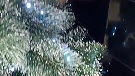 Step sister showed me her christmas costume and gave me her holes as a gift