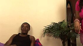 Chubby ghetto ebony housewife moans with big black cock