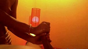 lovely girl gives awesome oiled handjob