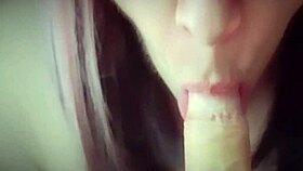 She Loves Licking My Pre-Cum From Cock!