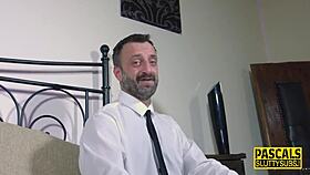 Busty sub's pussy gets banged in male dom bdsm