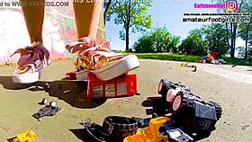 Kati s toy car crush trample giantess crushing toys stomping plastic car crush toy car sneaker toy toycrush plastic car