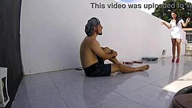 latina milf breaks cock on construction site with anal creampie