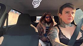 Woman Uber Fucks Suspicious Passenger In Car, Cums On His Monster Cock Without Paying Fare