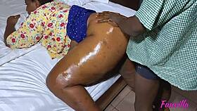 African student fucks fat ass teacher at home