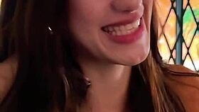 horny 18yo brunette sucks balls hard petite latina deepthroat mouth fuck rimjob