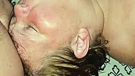 Milf sucks hard cock intensely.