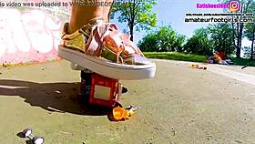 Kati s toy car crush trample giantess crushing toys stomping plastic car crush toy car sneaker toy toycrush plastic car