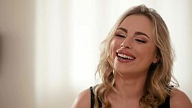 Blonde cuties bonding closely