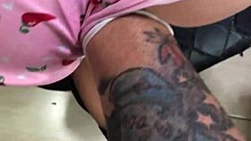 A man interrupts to satisfy his urges with a sex toy.