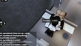 That Roblox cum-loving slut with the big ass ended up completely soaked